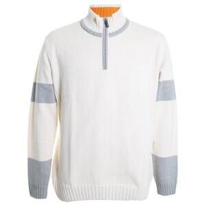 NEW MARCELLO men's athens quarter zip sweater in ecru